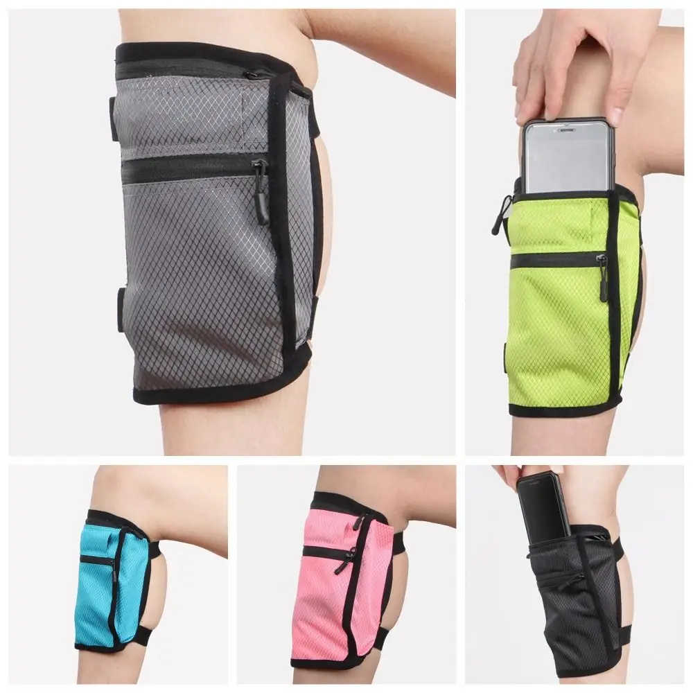 Borsa per polpacci da esterno in nylon Borsa a portafoglio per gambe antiscivolo impermeabile Borsa leggera antiurto per telefono da corsa Jog Runnning