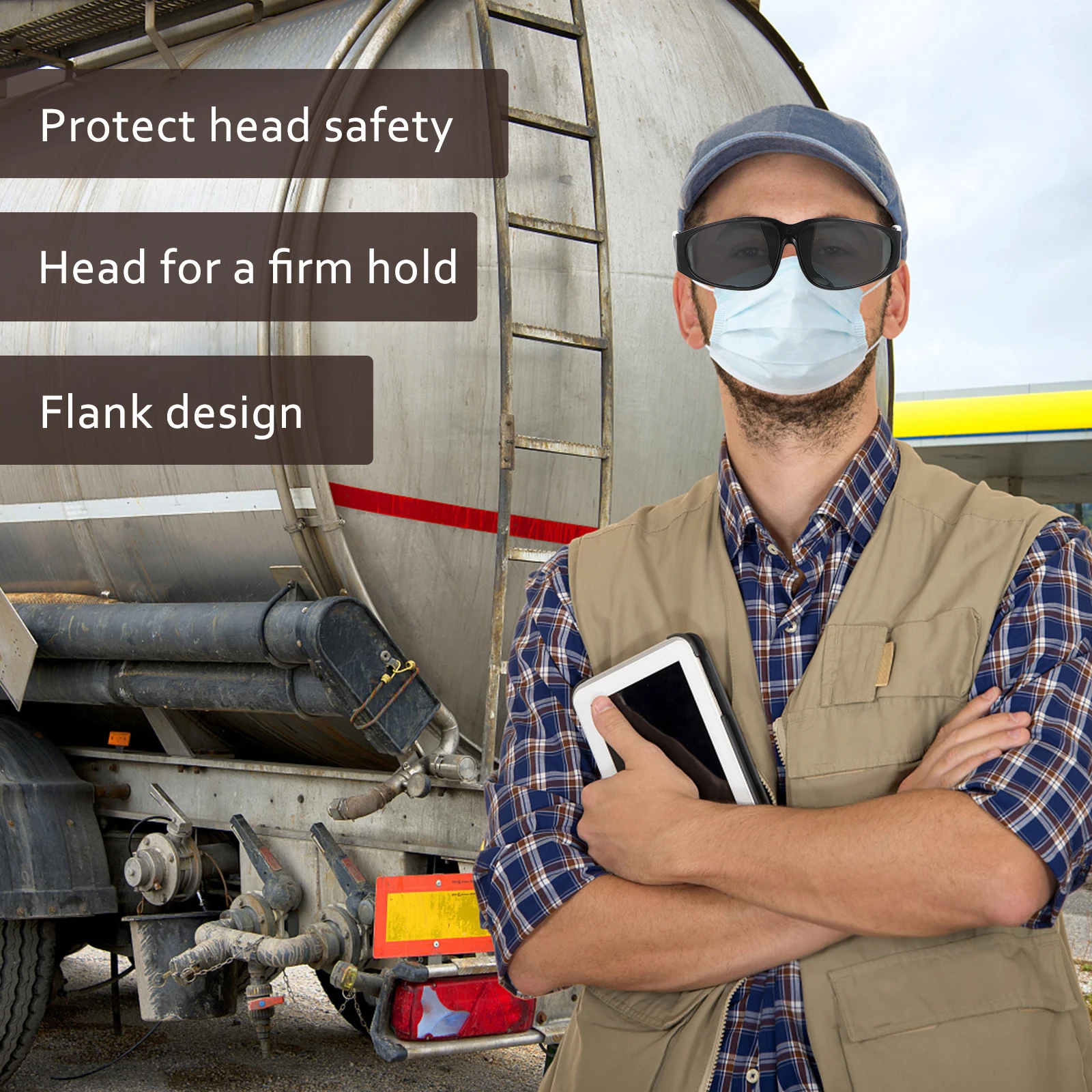 

6Pairs Windproof Safety Goggles Professional Welding Glasses with Bendable Temples for Construction Machining Cutting