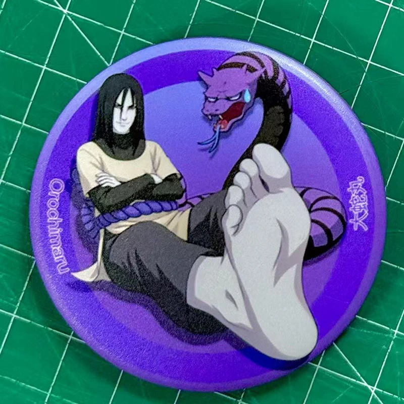 Cartoon Naruto Orochimaru Abzeichen Brosche Anstecknadel Jiraiya Tsunade Metall Rundes Abzeichen Sammlerstück Reversnadel Rucksack-Dekoration Geschenke für Fans – Detail 1