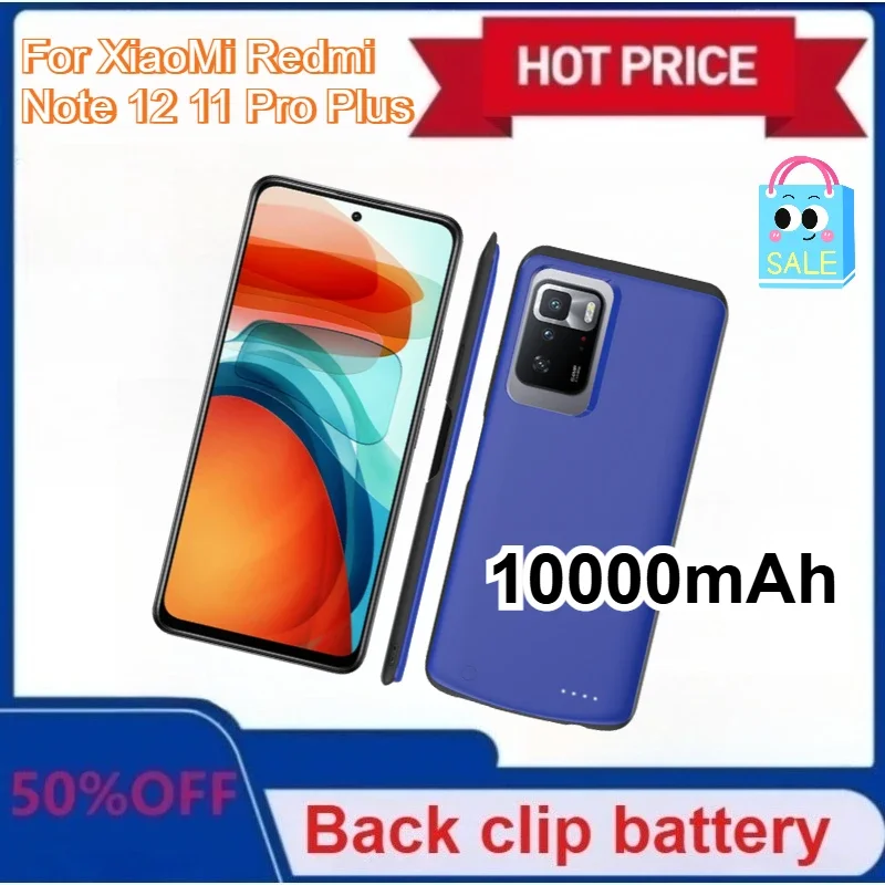 

New 10000mAh Power Cover for XiaoMi Redmi Note 12 11 Pro Plus External Battery Charger Case for Note 10 Portable Power Bank Case