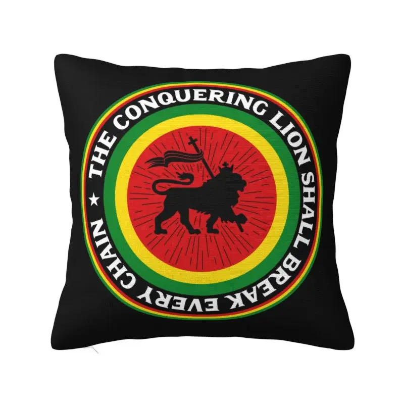 

Rastafari Rasta Lion Of Judah Throw Pillow Case Home Decorative Jamaica Flag Cushions Cover For Sofa Square Polyester Pillowcase