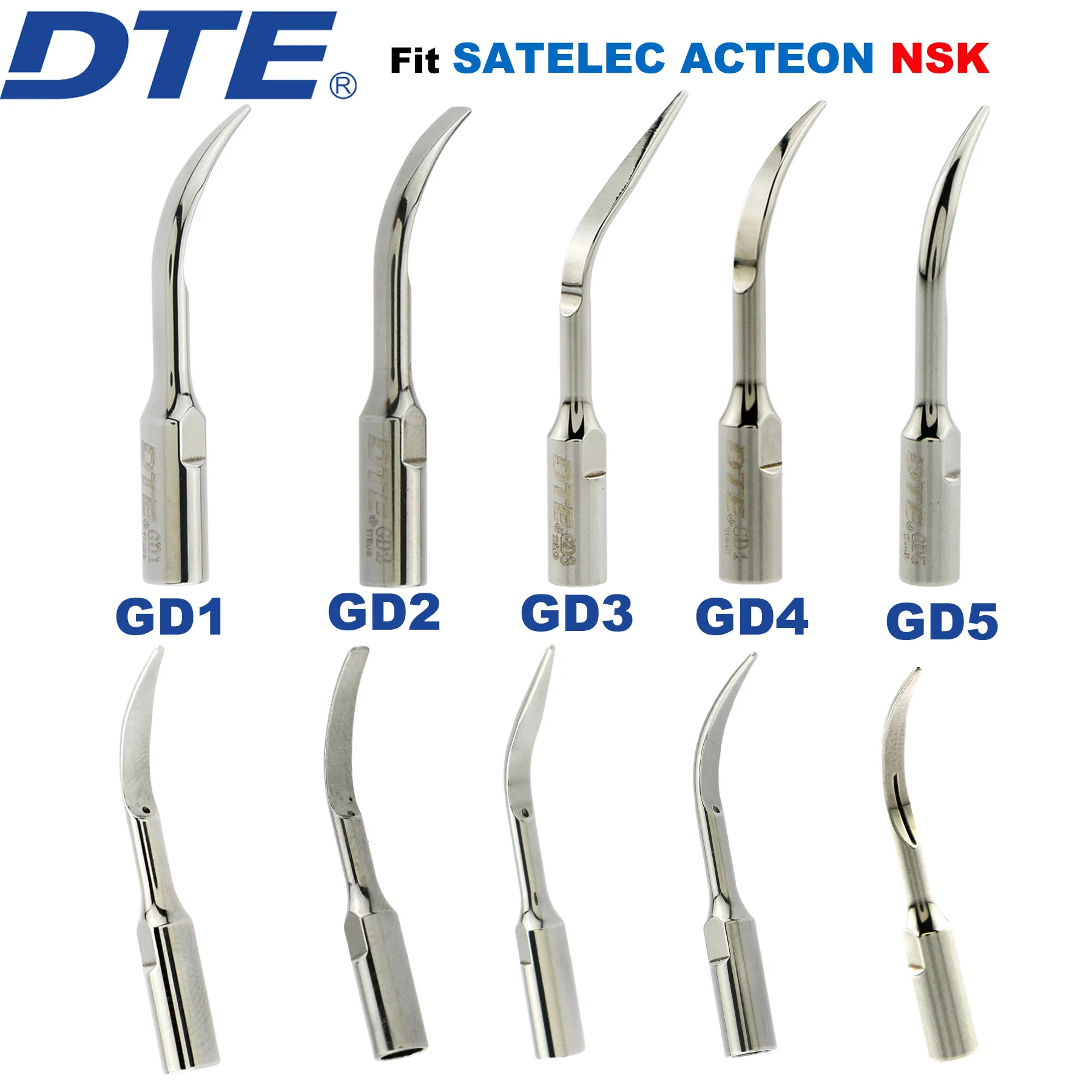 Woodpecker DTE Dental Ultrasonic Scaler Tips Scaling Tips Dental Periodontics Endodontics Tip Fit EMS SATELEC ACTEON NSK