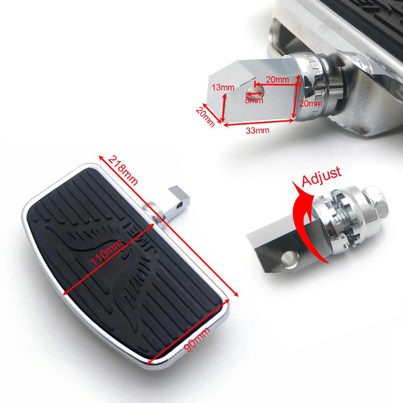 Motorcycle Foot Pegs pedal Motorbike Footboard Footrest for Honda VTX1300 VTX1800 SHADOW VT750 04-12 ​For SUZUKI VL400 VL800