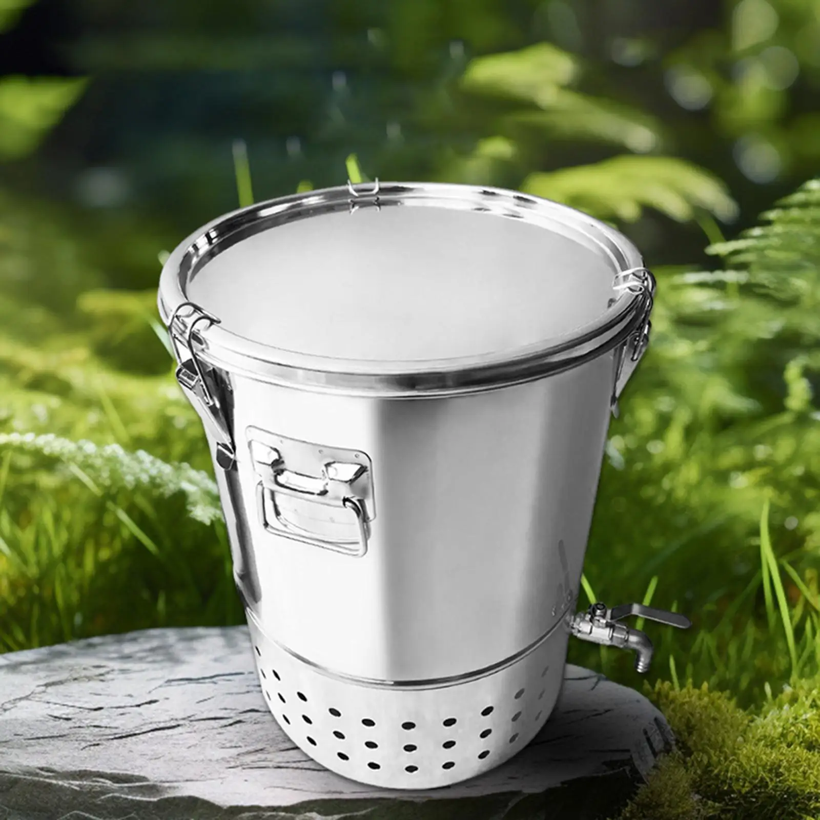 Compost Bin Stainless Steel Multifunction Kitchen Composter for Cooking Indoor Bathroom Countertop Food Scraps Waste Recycling