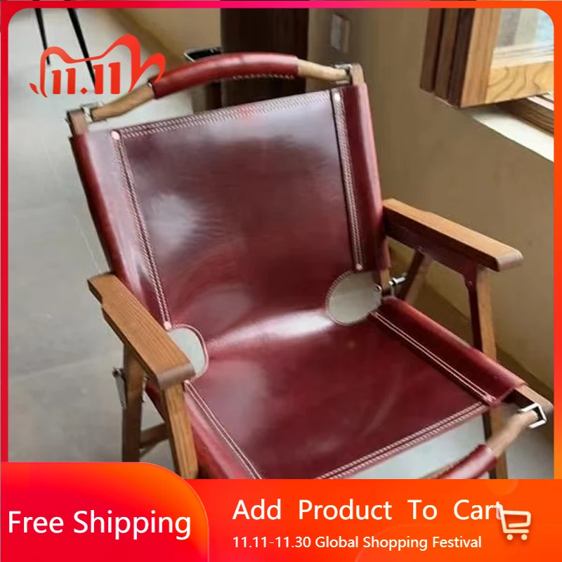 

Leather Wooden Living Room Chairs Lazy Designer Fishing Relax Living Room Chairs Modern Nordic Poltrona Entrance Hall Furniture