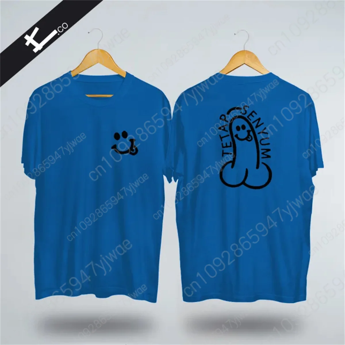 الرجال الوجه المبتسم Teatp Senyum مزدوجة الوجهين المطبوعة الرسومات تي شيرت موضة شخصية القطن تي شيرت الصيف تي شيرت رجالي #2