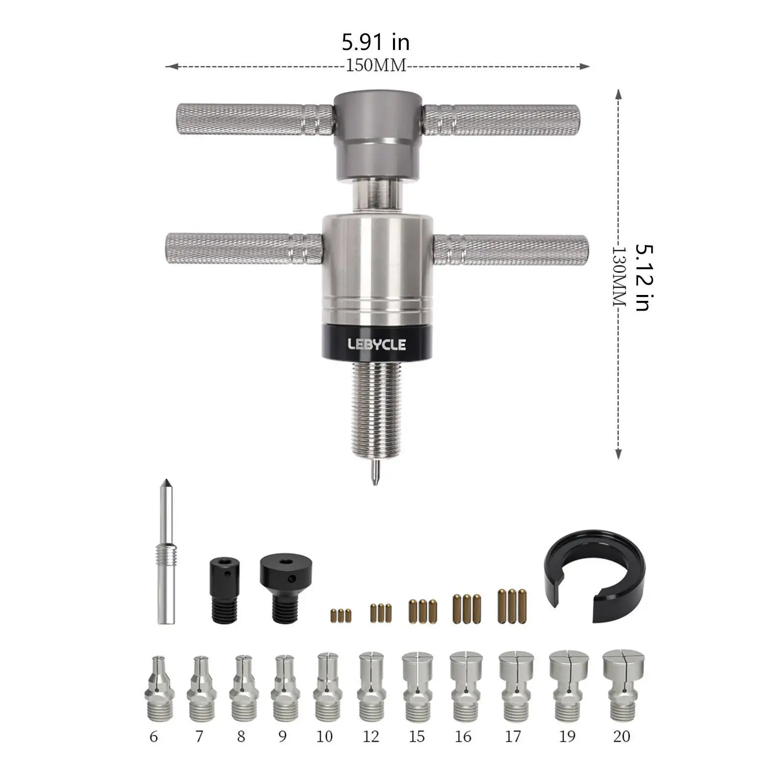 Herramienta de extracción de cojinetes de buje de bicicleta con estuche de transporte Extractor de cojinetes multiusos resistente de alto rendimiento