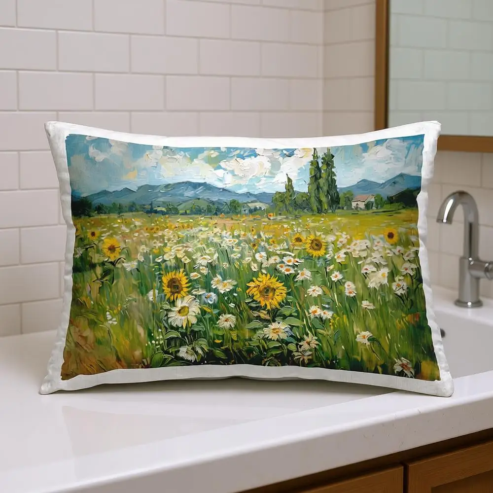 

Декоративная подушка Green Daisy Meadow 14x7x20 с принтом для дома