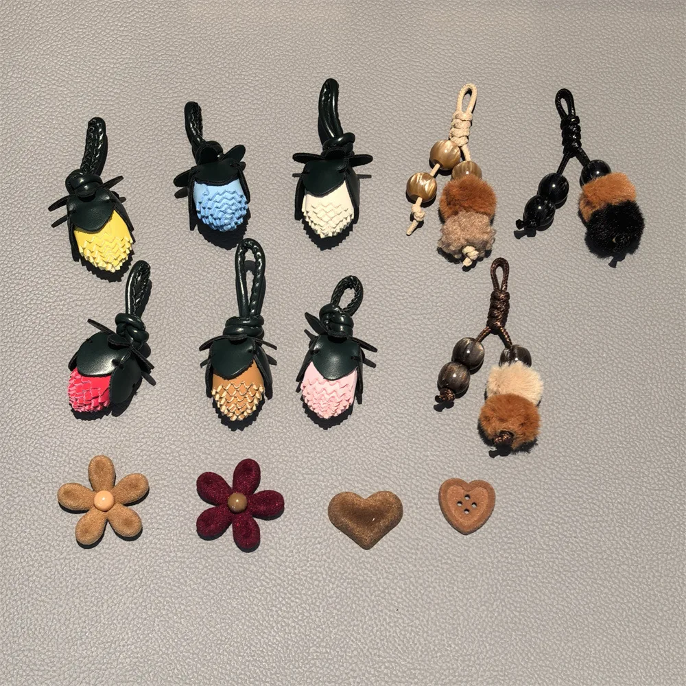 Cute Flocked Flower Fall Winter Shoelace Buckle Charms Leather Ball Tassel Bead Shoe Charm for Ballet Sneaker Gift