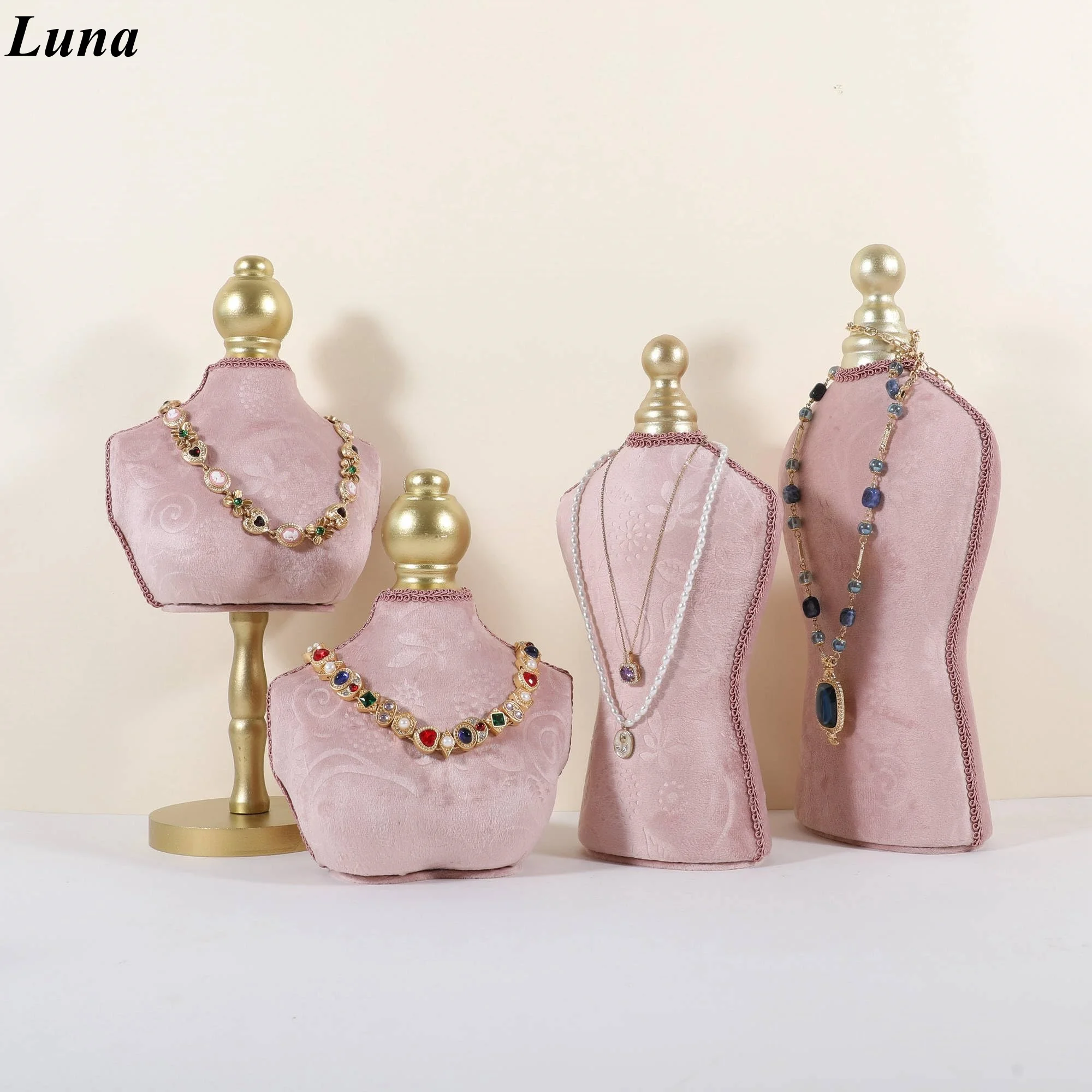 

Velvet necklace holder display stand, White jewelry necklace display for selling, necklace mannequin for jewelry, necklace bust