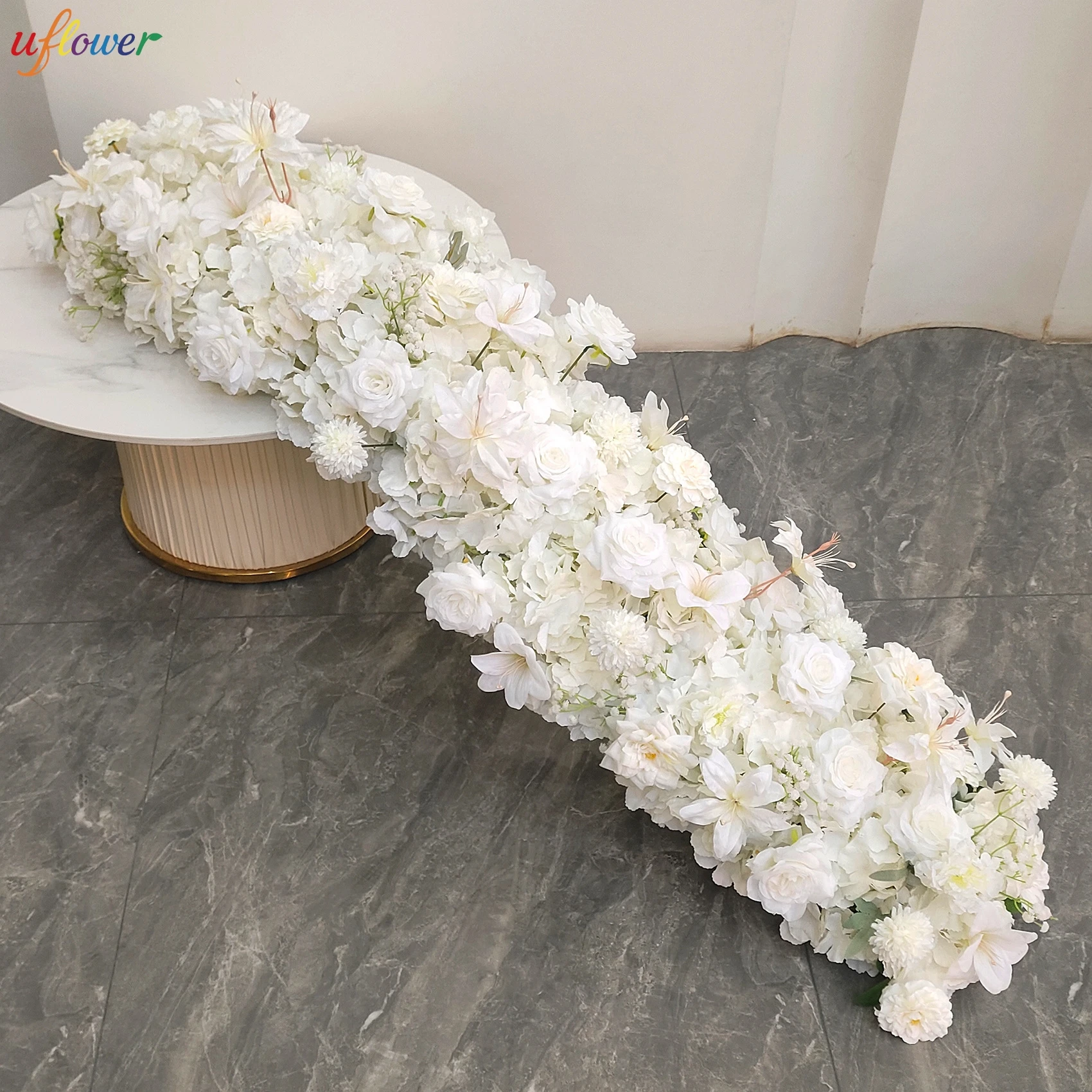 

Искусственные цветы Uflower 100/200 см: Длинная цветочная гирлянда для декора стола, свадебного оформления, фонов и арок