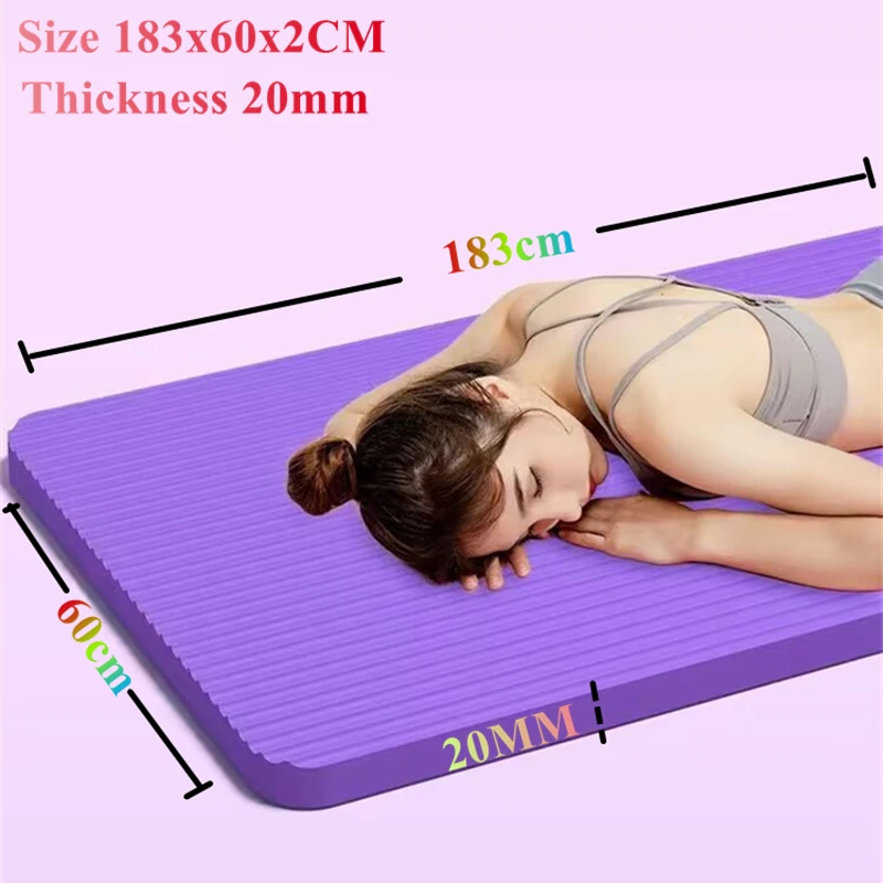 

Fitness Mat Exercise 1830x600x20MM Thick Yoga Mat Yoga and Pilates Gymnastics Mat Comfort Foam Yoga Matt Anti-skid Sports