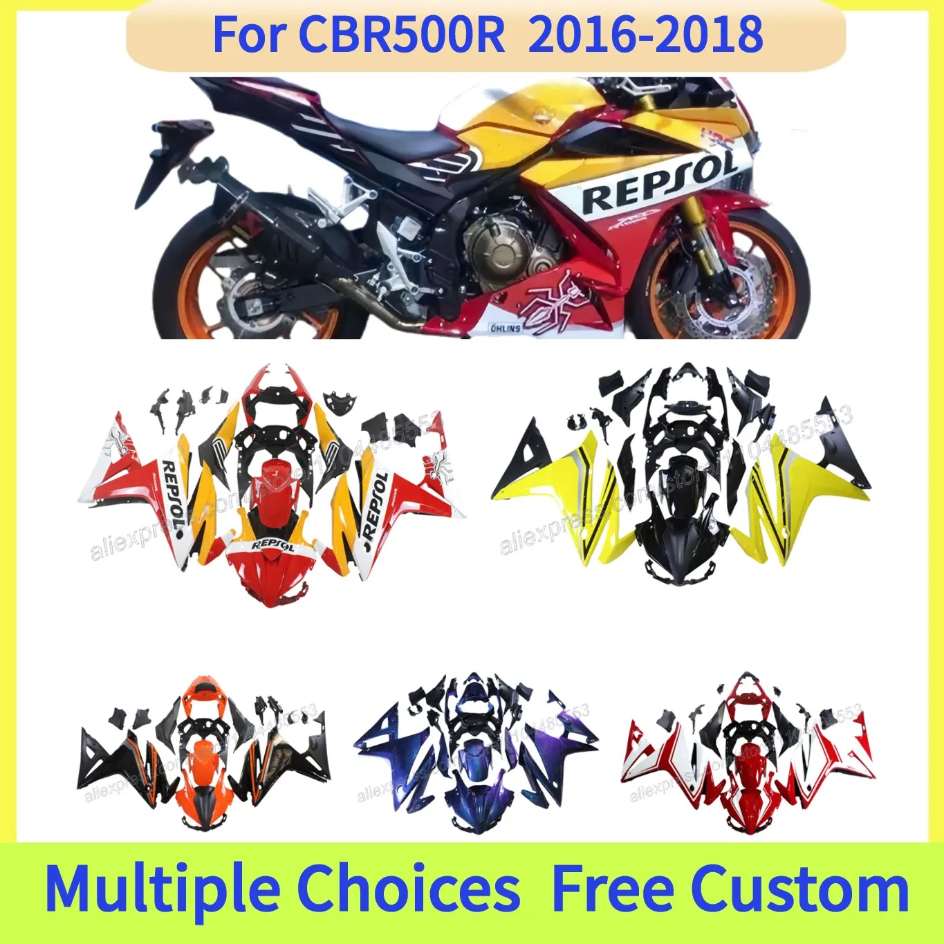 

For HONDA CBR500R 2017 2018 CBR 500R 2016 Aftermarket Replacement Fairing | Custom Design
