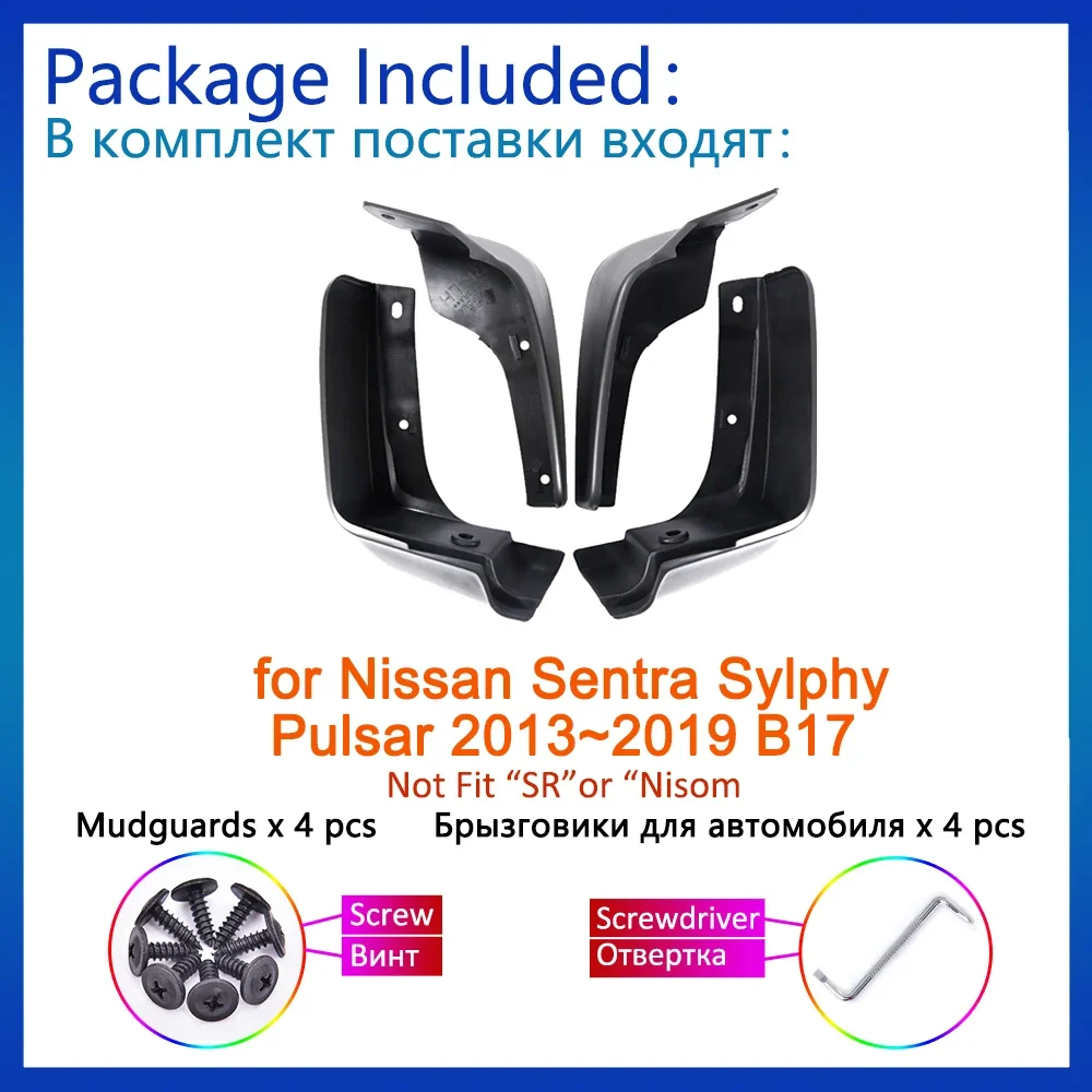 for Nissan Sentra Sylphy Pulsar 2013 2014 2015 2016 2017 2018 2019 B17 Mud Flaps Splash MudGuards Front Fender Guard Accessories