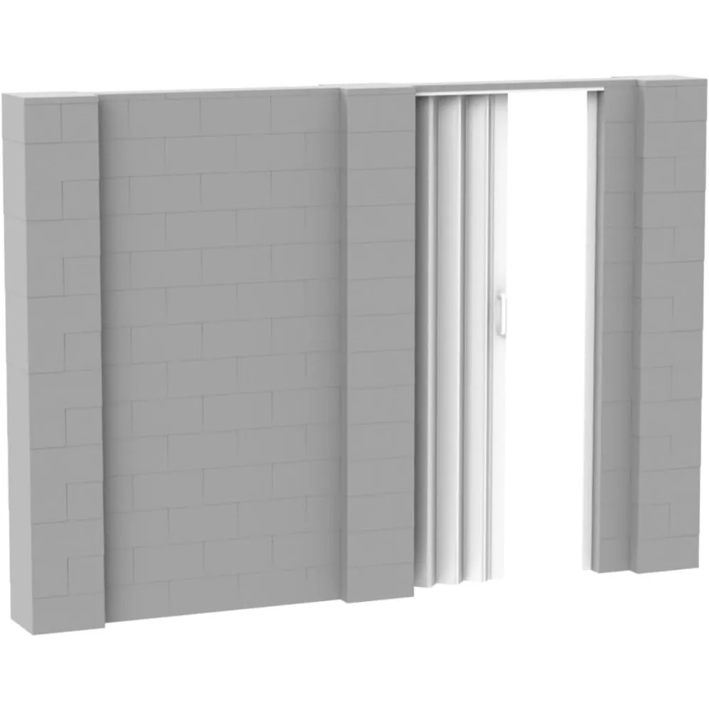 Wall Kit with Accordion Door |Doorway | Modular Building Blocks | Wall Display System | Room Divider& Partition |Connect & Reuse