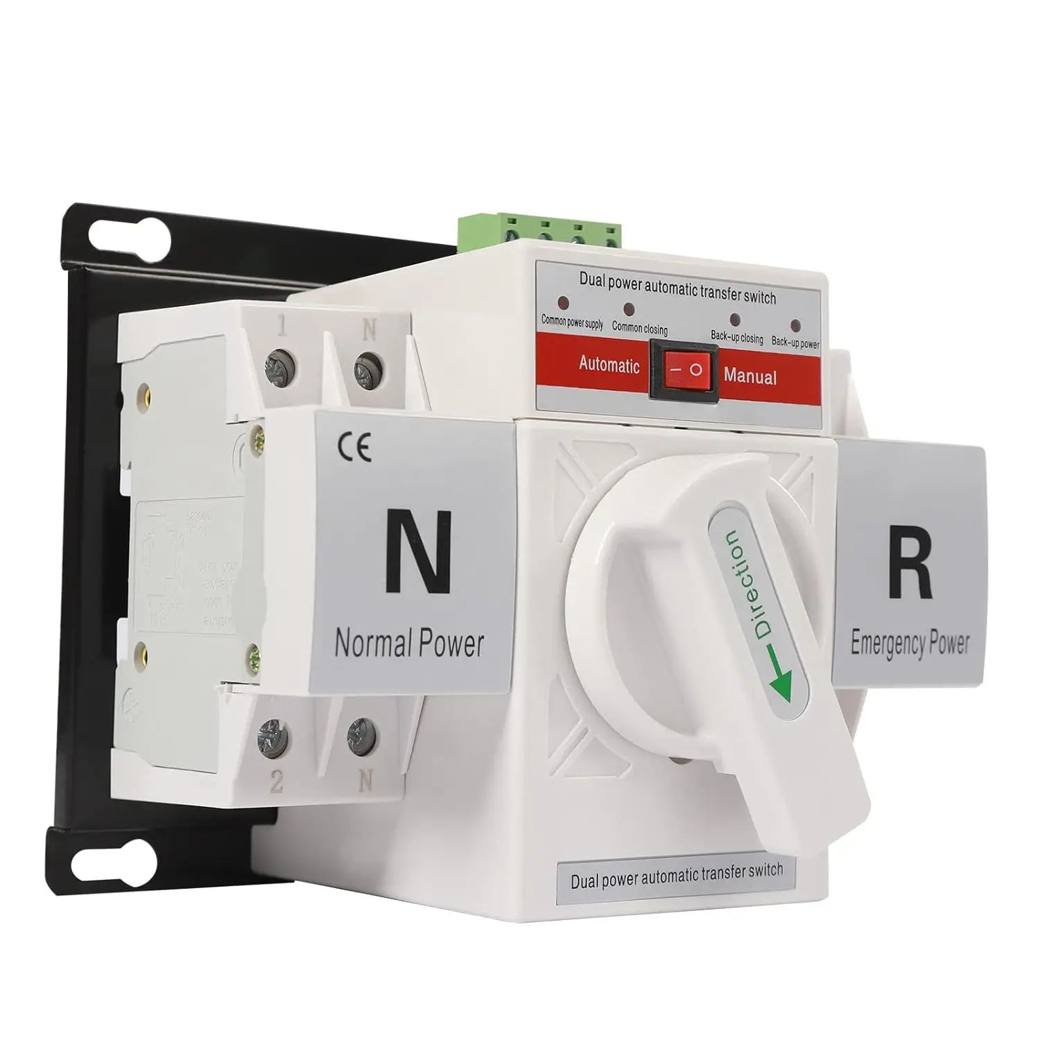 Mini Dual Power Automatic Transfer Switch, 110V 2P 63A Generator Changeover Switch, Toggle Controller ATS Transfer Switch