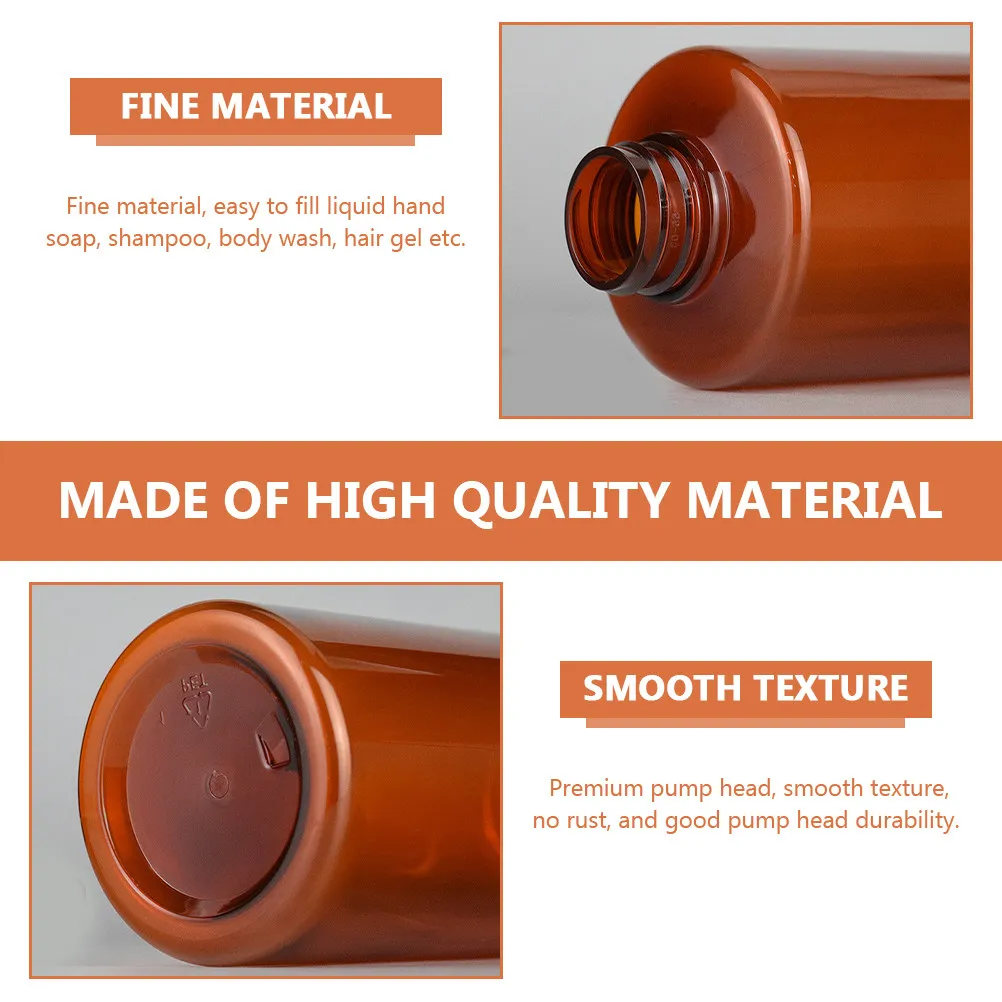 

4Pcs Premium Refillable Shampoo Dispenser Bottles with Smooth Pump Heads for Liquid Soap Body Wash Hand Gel Home Bathroom Hotel