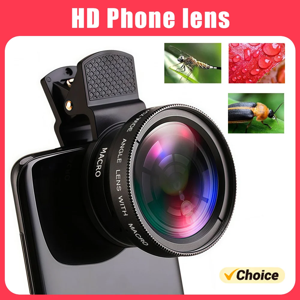 12X Macroโทรศัพท์เลนส์เลนส์กล้องHD 0.45X SuperมุมสําหรับiPhone 13 12 11 Pro MAX Samsung Xiaomi Huaweiโทรศัพท์มือถือกล้องเลนส์