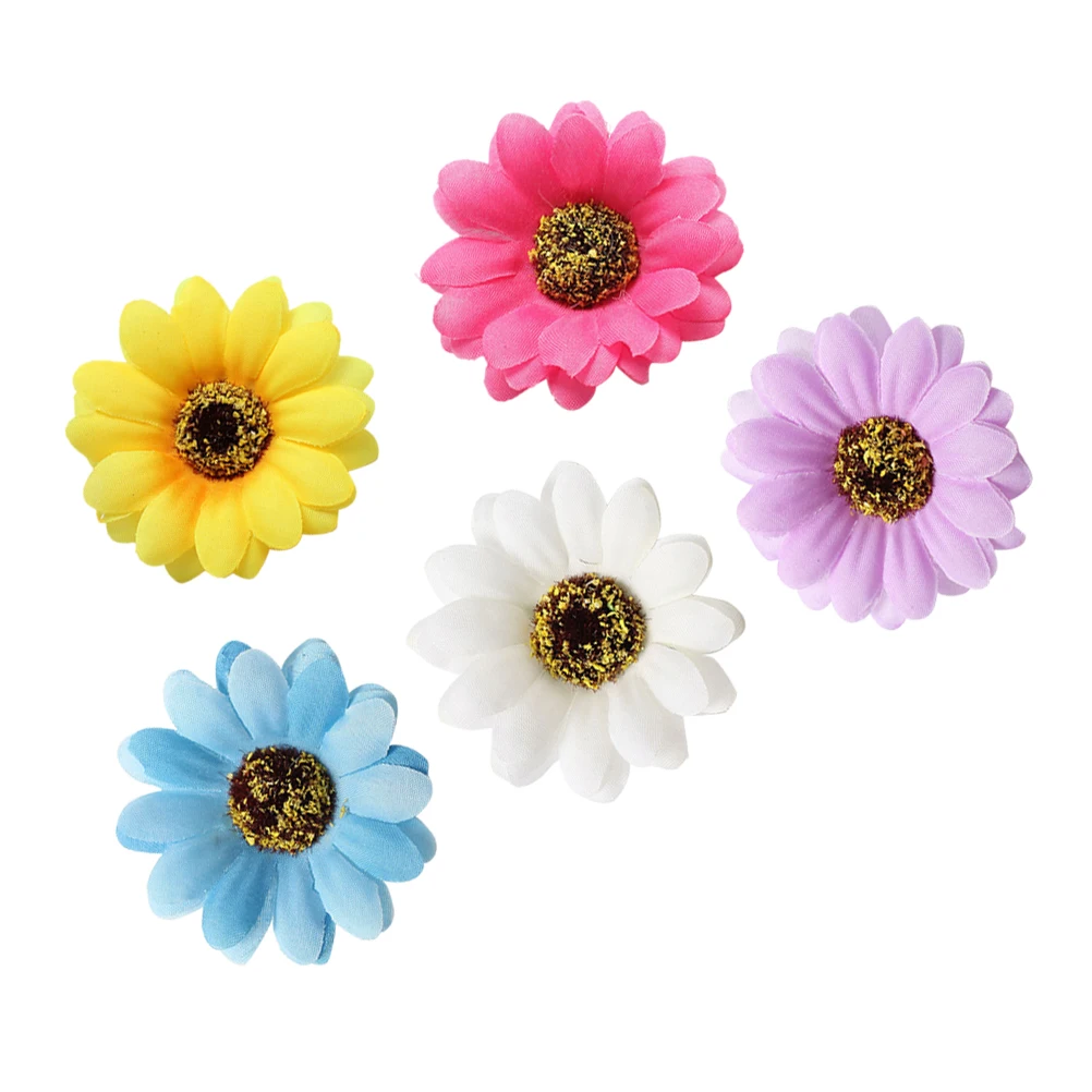

10pcs Flower Clips Bohemian Sunflower Barrettes Flower Barrette Vibrant Colors Wedding Party Beach Accessories