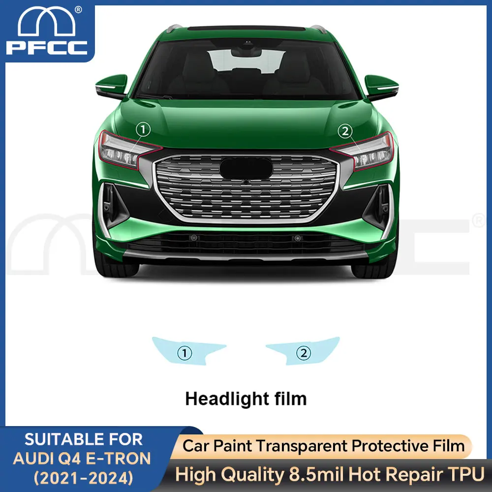 

Car Headlight Film For Audi Q4 E-TRON 2021 2022 2023 2024 PPF Protection Film Sticker Resistan Anti-scratch Clear Accessories