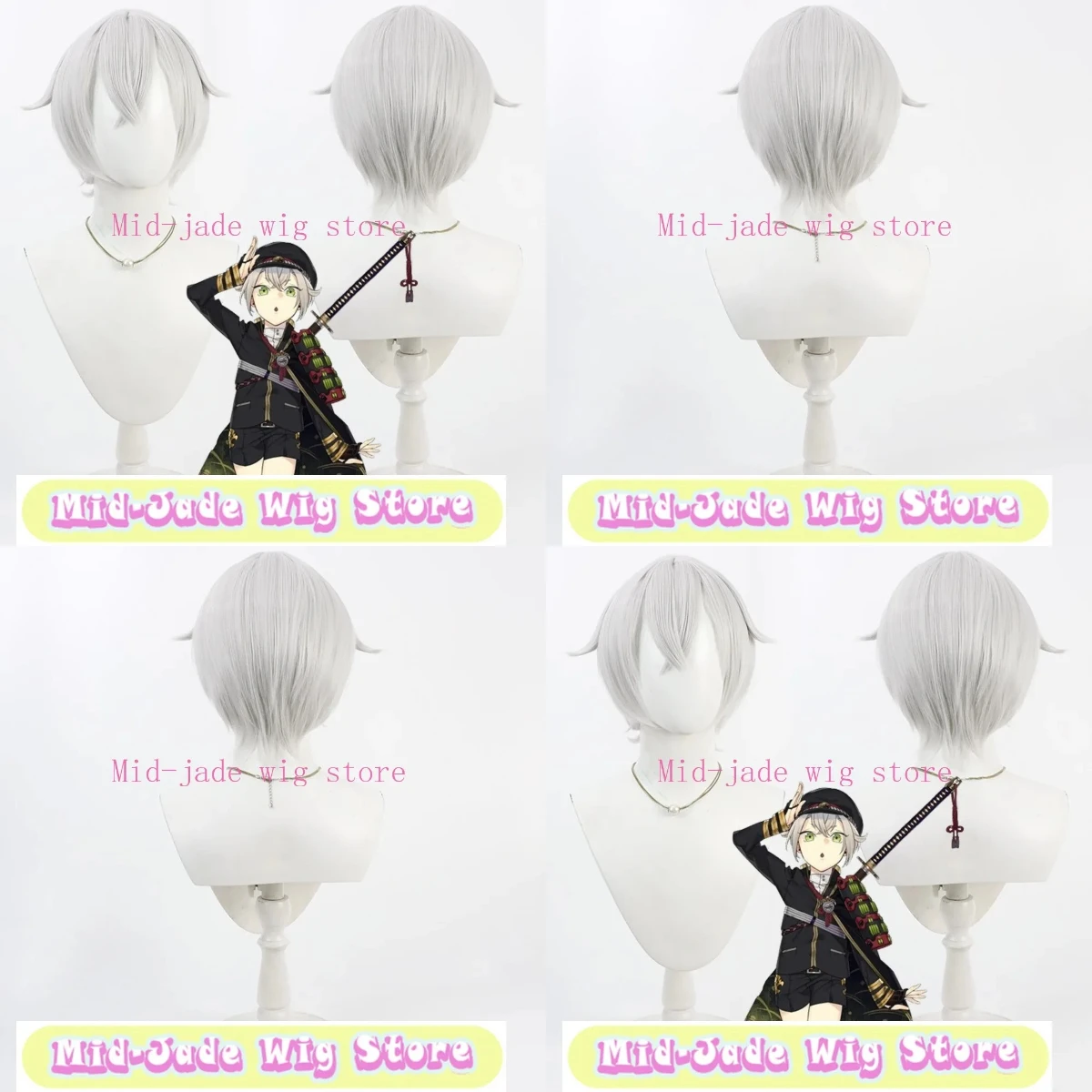 Touken Ranbu Hotarumaru Cosplay Wig Realistic Scalp Character Hair Accessory Anime Game Costume Styling