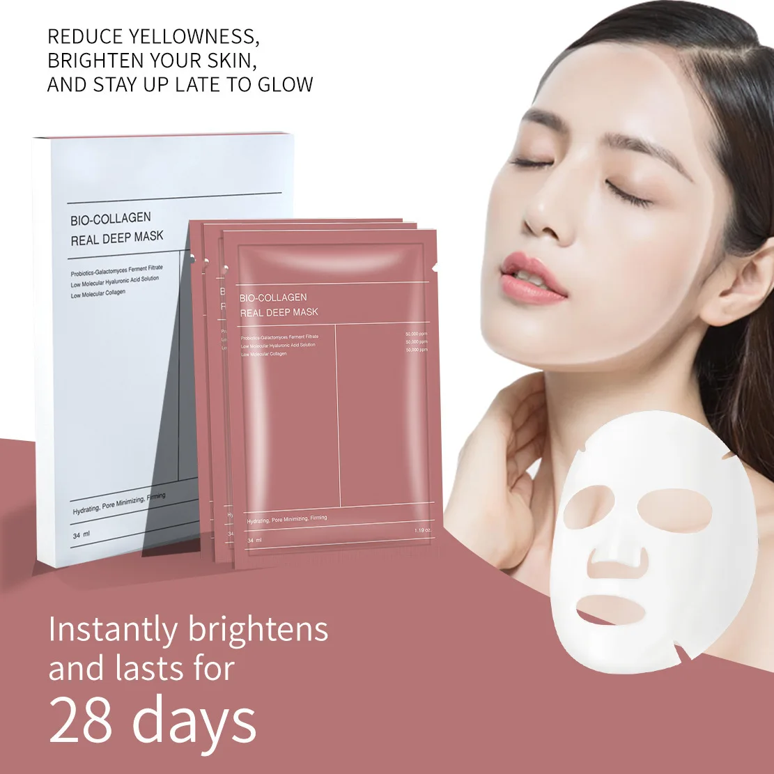 Real Deep Mask, Hydrating Overnight Hydrogel Face Mask, Pore Minimizing, Elasticity, Plumping, Travel Essentials Self Care Gifts