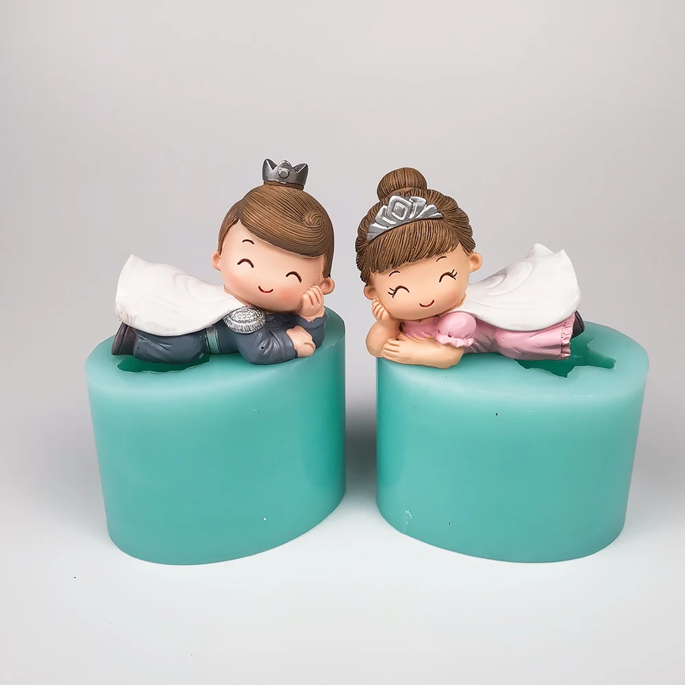 

TS0245 Prince And Princess Clay Resin Moulds 3D Cute Baby Creative Boy Girl Soap Candles DIY Silicone Moulds PRZY