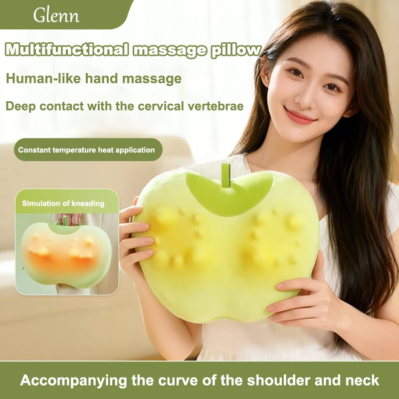 

Infrared Heating Neck Back Massage Pillow Red Light Hot Compress Wireless Portable Shiatsu Massage Pillow