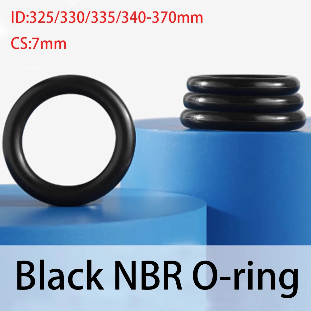 1-20Pcs CS 7mm Black NBR O-ring ID 325/330/335-370mm Sealing Gasket Insulation Alkali Acid Resistant High Temperature Resistance