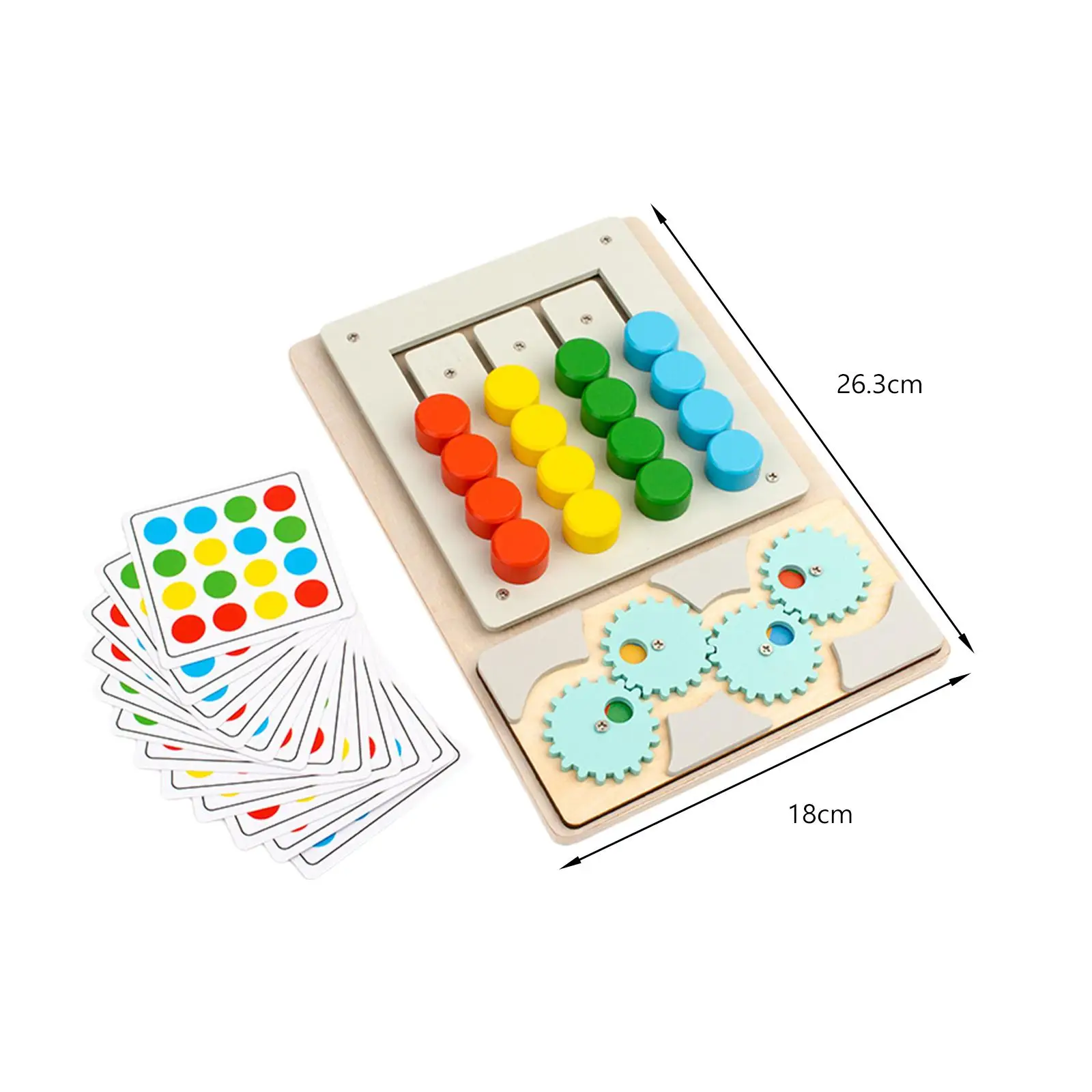 Wooden Sliding Puzzle Color Sorting Game Four Color Sliding Matching Toy Memory