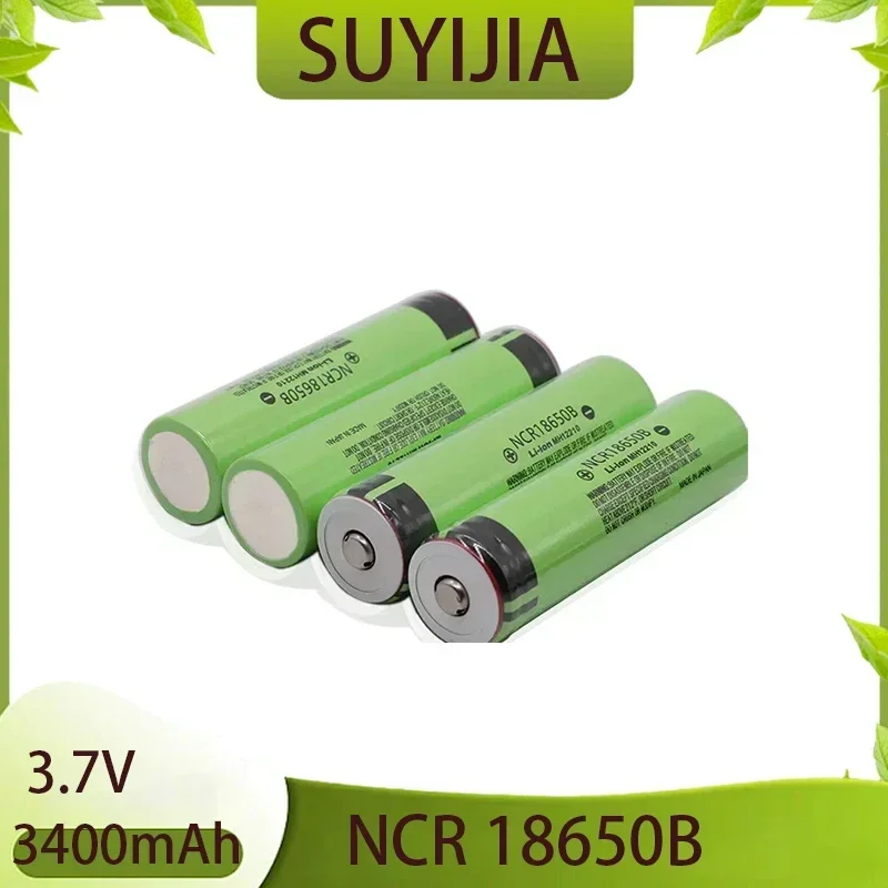 100% New Original NCR 18650B Battery 3.7V 3400mah Rechargeable Li-ion Tip Battery for Lamp Flashlight Power Tools Torch Headlamp