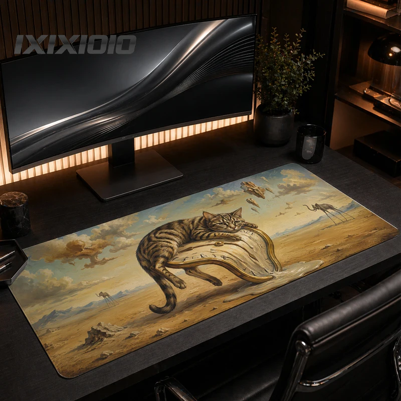 Mouse Pad Abstract Art Cat Gamer XL Home Computer Custom Mousepad XXL Desk Mats Carpet Non-Slip Natural Rubber Desktop Mouse Pad