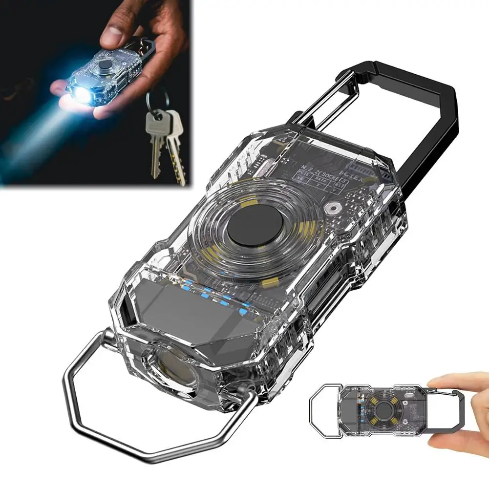 COB Keychain Work Light Rechargeable Mini Flashlight High Lumens Portable LED Light For Camping Hiking Running R6H2