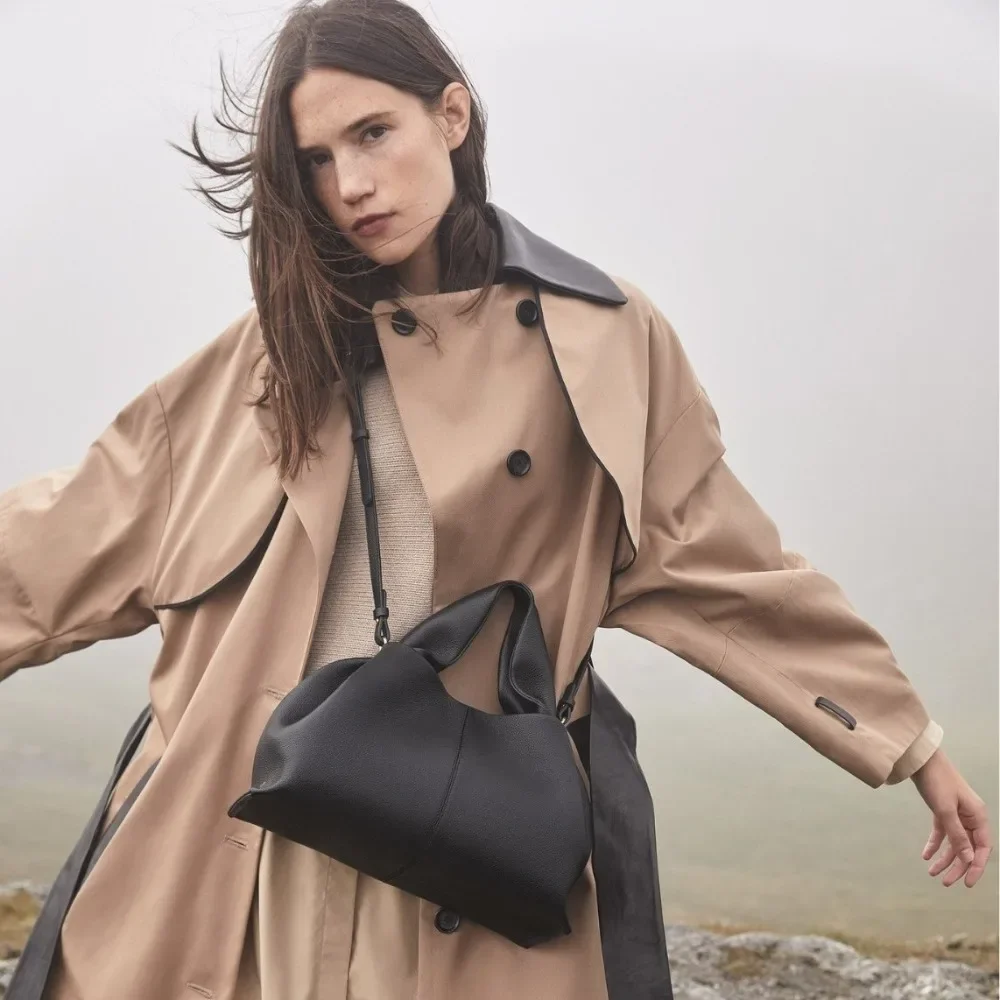 

Новая простая сумка из мягкой кожи во французском стиле, модная женская сумка через плечо, универсальная, удобная и простая