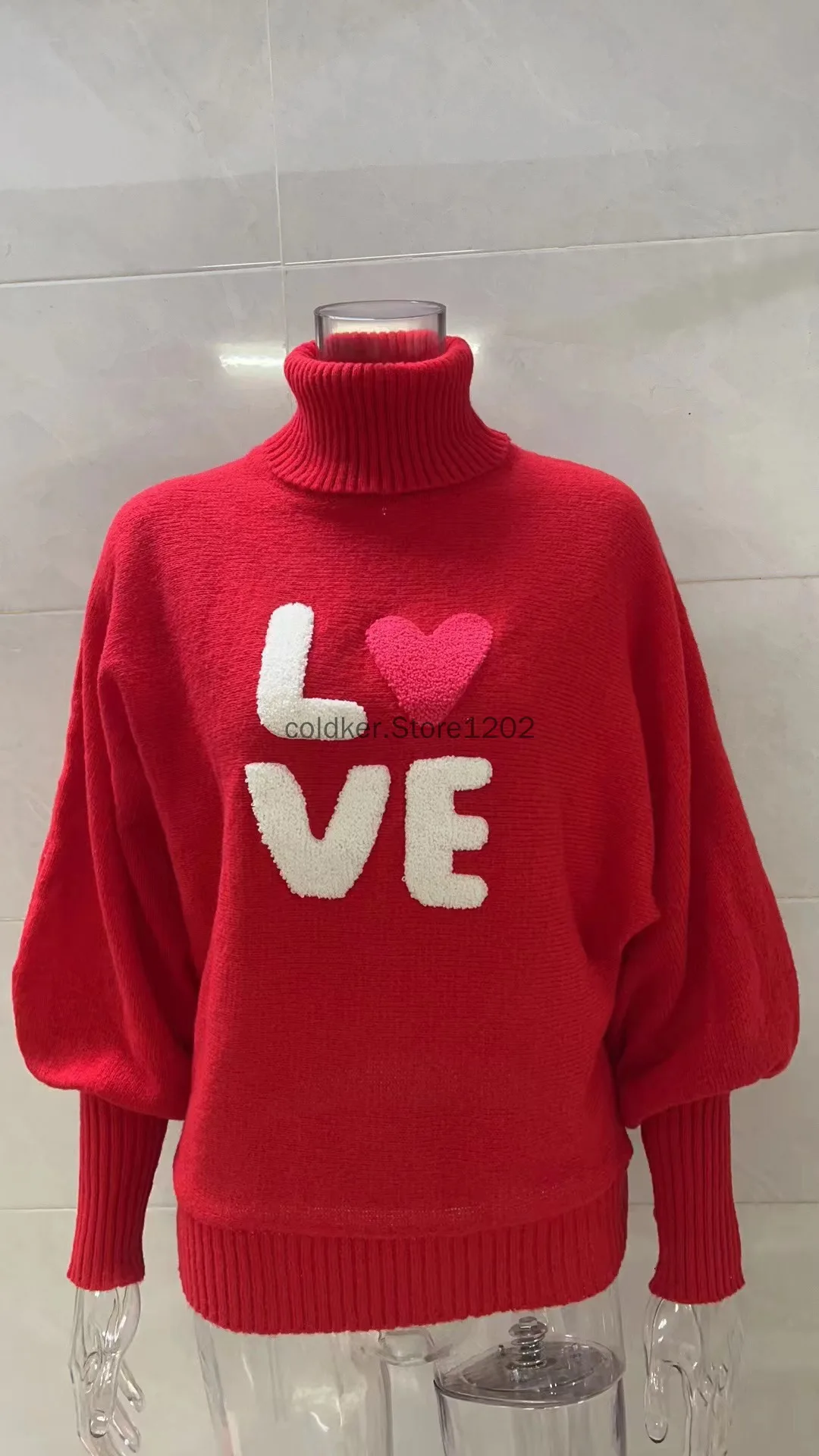 Winter New Korean New Year Trendy Christmas Sweater Knitted Women Turtleneck Sweater Loose Pullover Female Jumper Lazy Tops