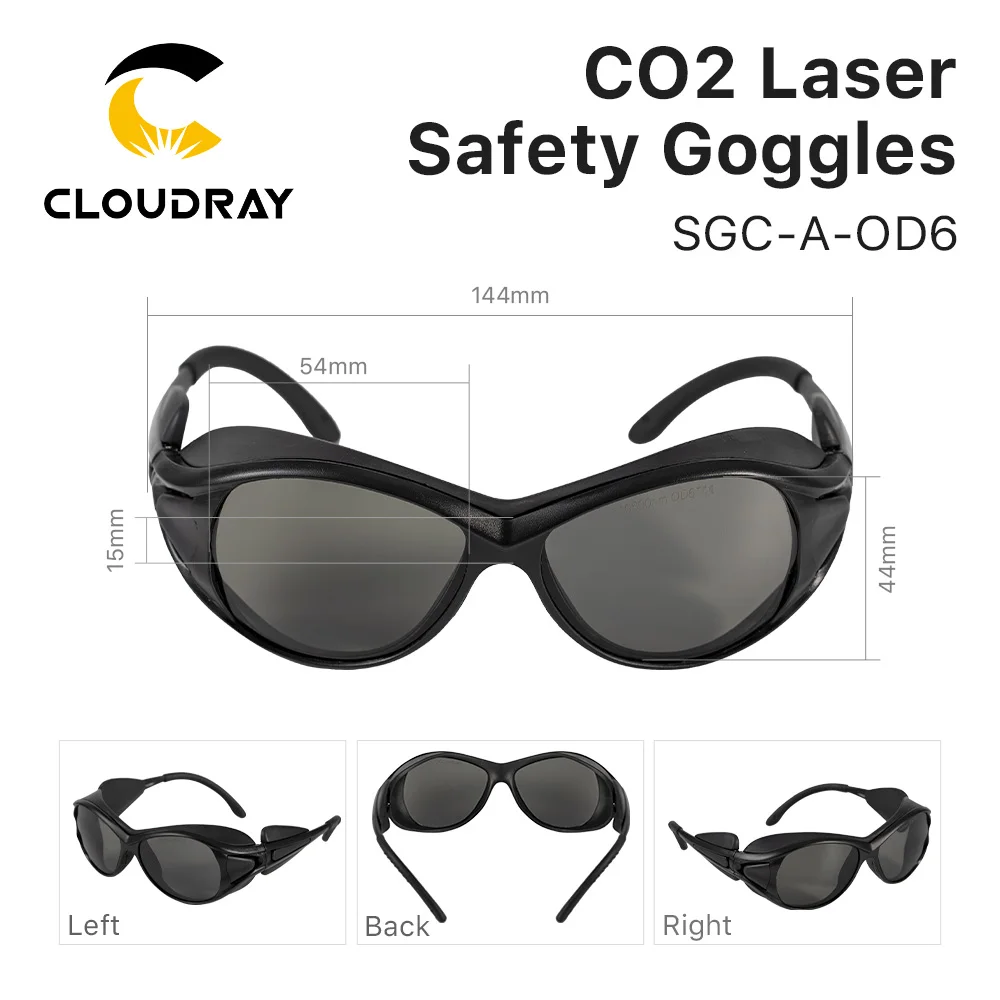 Cloudray 10600nm Laser Safety Goggles OD6+ CE Style A Protective Goggles For CO2 Laser Cutting Machine