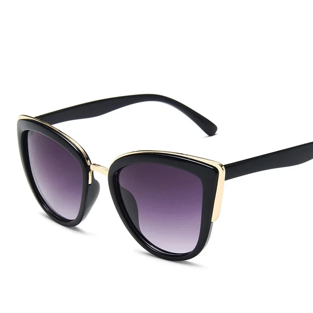 Gafas De Sol con diseño De ojo De gato para mujer, lentes De Sol femeninos con diseño De marca De moda, Sexy, De leopardo, color negro degradado