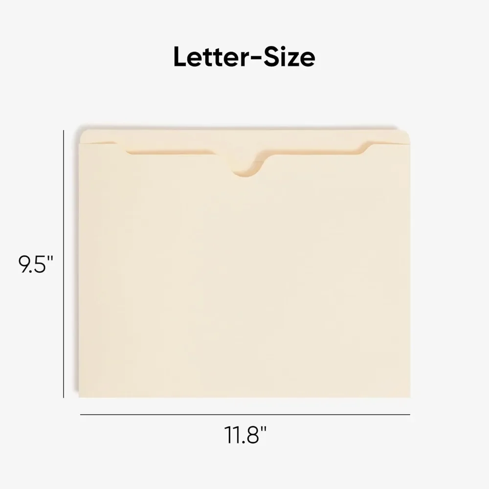 File Jackets, 25 Count, Manila, Reinforced Straight-Cut Tabs, Letter Size