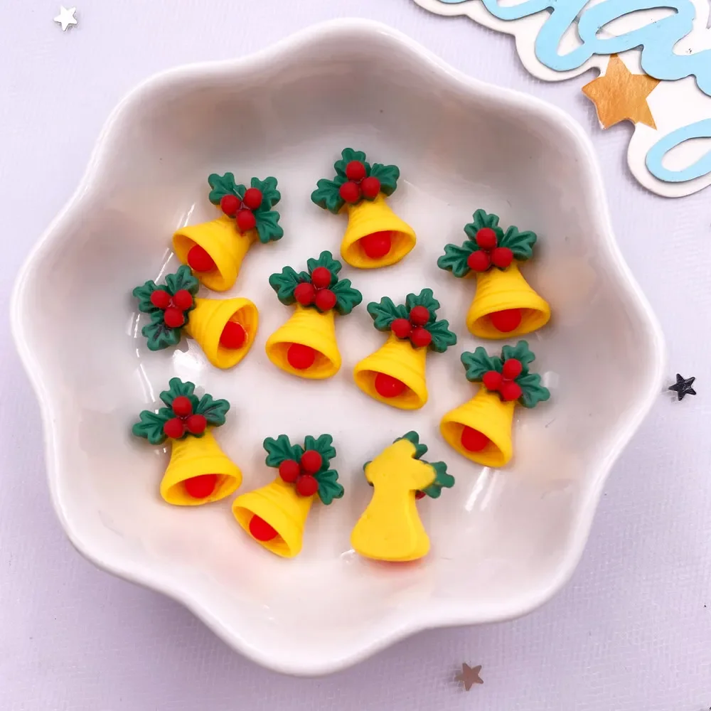 20 stks Hars Mini Kleurrijk Geschilderd Kerstsneeuwman Boom Kerstman Herten Sneeuwbloem Boog Plaksteen Beeldjes DIY Plakboek Ambachten