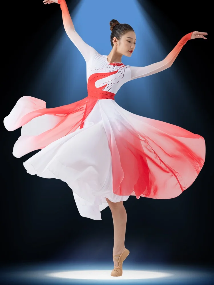 

Modern Dance Dress Skirt Large Swinging Performance Outfit Opening Dance Costume Ethnic Stage Clothing Polyester T-J19507