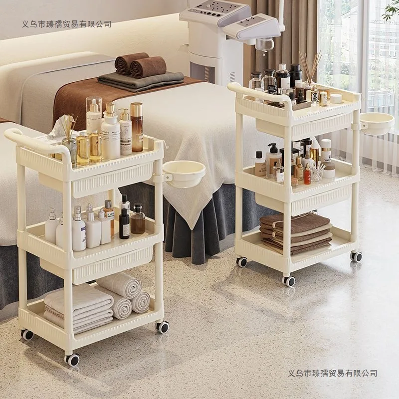 Beauty salon special beauty cart trolley mobile hand push beauty cart rack instrument household tool cart