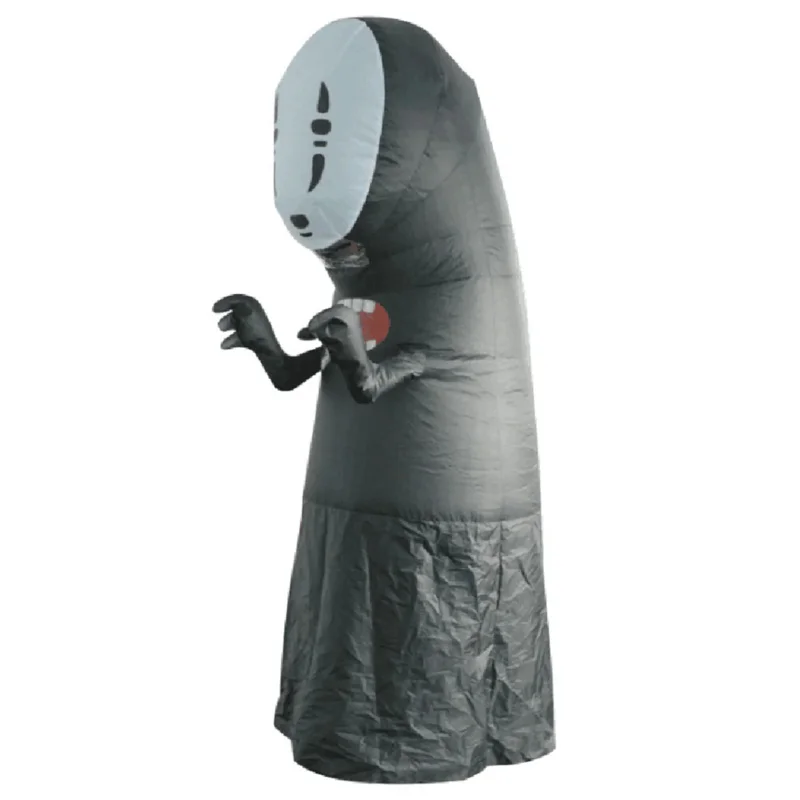Inflatable Costume Full Body Spirited Away No Face Man Air Blow-up Deluxe Halloween Party Performance Club Costume Adult