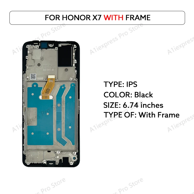 Voor Huawei Honor X7 Lcd Touch Screen Digitizer Vergadering 6.74 "IPS LCD Met Frame CMA LX2 LX1 LX3 vervanging Reparatie Deel