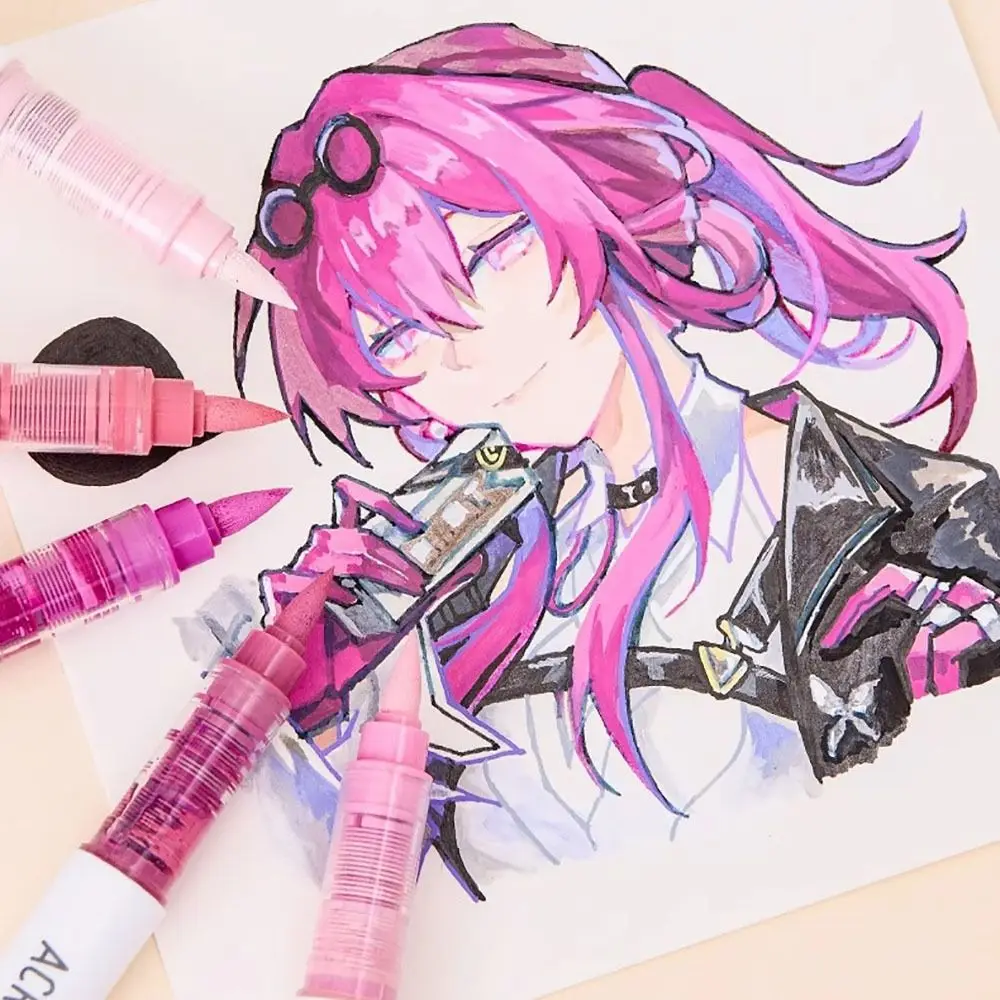 Pennarello acrilico a 9 colori Penna per colori liquidi dritti a colori impilabili Asciugatura rapida Scrittura liscia Penna per acquerello Graffiti