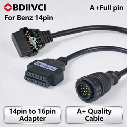 A + tam Pin Mercedes BENZ Sprinter 14pin 16pin 14 Pin için Obdii Obd2 Obd 2 16 Pin adaptörü