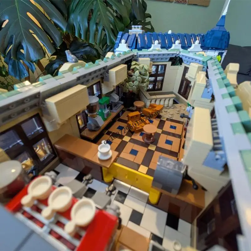 10507PCS City Hot Selling Street View Moc Old town center Pharmacy coffee shop model DIY creative ideas Toy Assembly Puzzle Gift