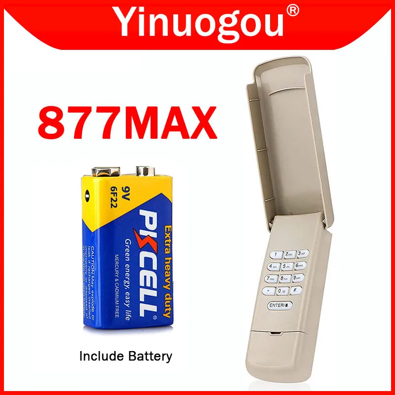 

877MAX Wireless Keypad Garage Door Opener Remote Control Compatible With 878MAX 877LM 977LM 377LM 376LM 371LM 373LM 971LM 973LM