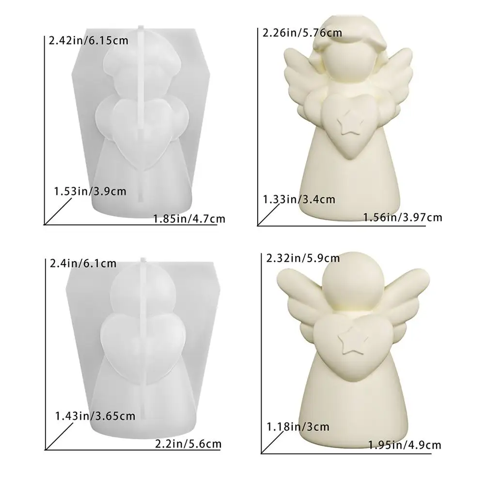 Diy أجنحة الملاك قالب من السيليكون لطيف الملاك فتاة اليدوية الأبيض الفخار الجص قالب من السيليكون الإبداعية عيد الميلاد عطلة الديكور #6