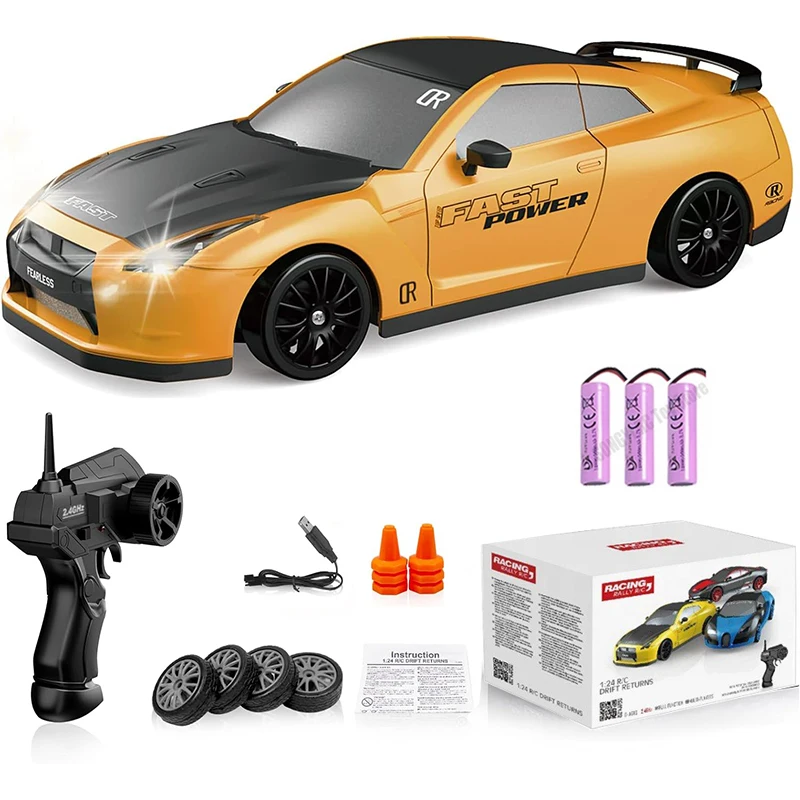 

RC Car 2.4GHz RC Drift Car 1:24 4WD High Speed RC Cars with LED Lights Drifting Tires Racing Sport Toy Cars for Adults Kids Gift