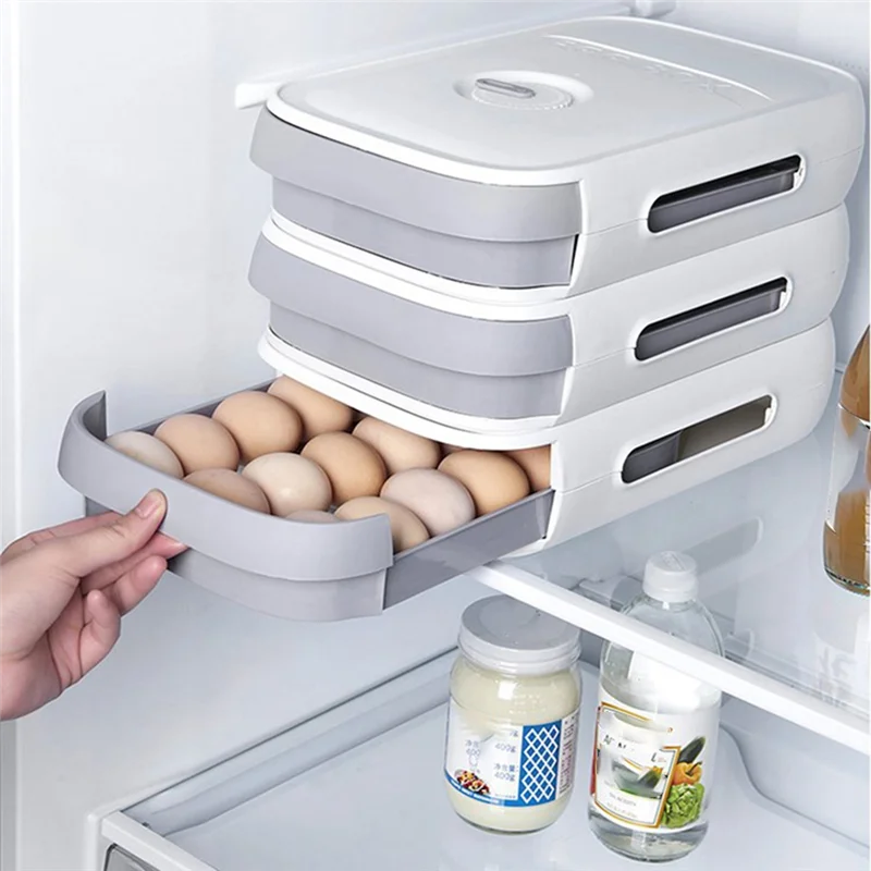 

2025 Trendegg Storage Container Refrigerator Drawer Type Egg Tray Refrigerator Organizer Food Container Kitchen Accessories